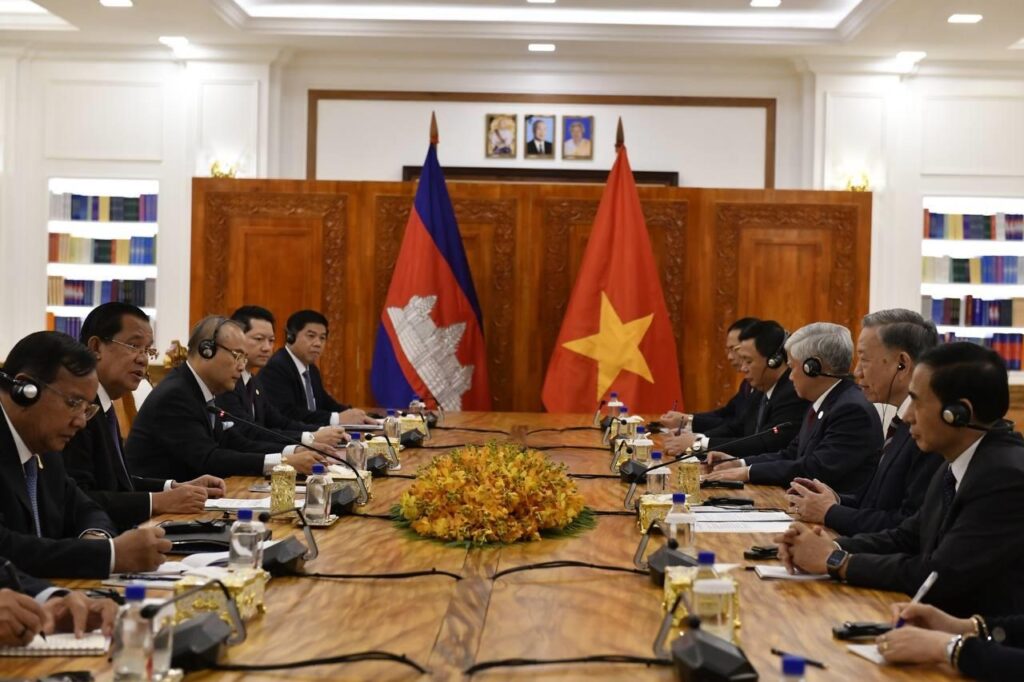 Vietnamese President Meets Cambodian People's Party President Hun Sen in Phnom Penh, July 12, 2024